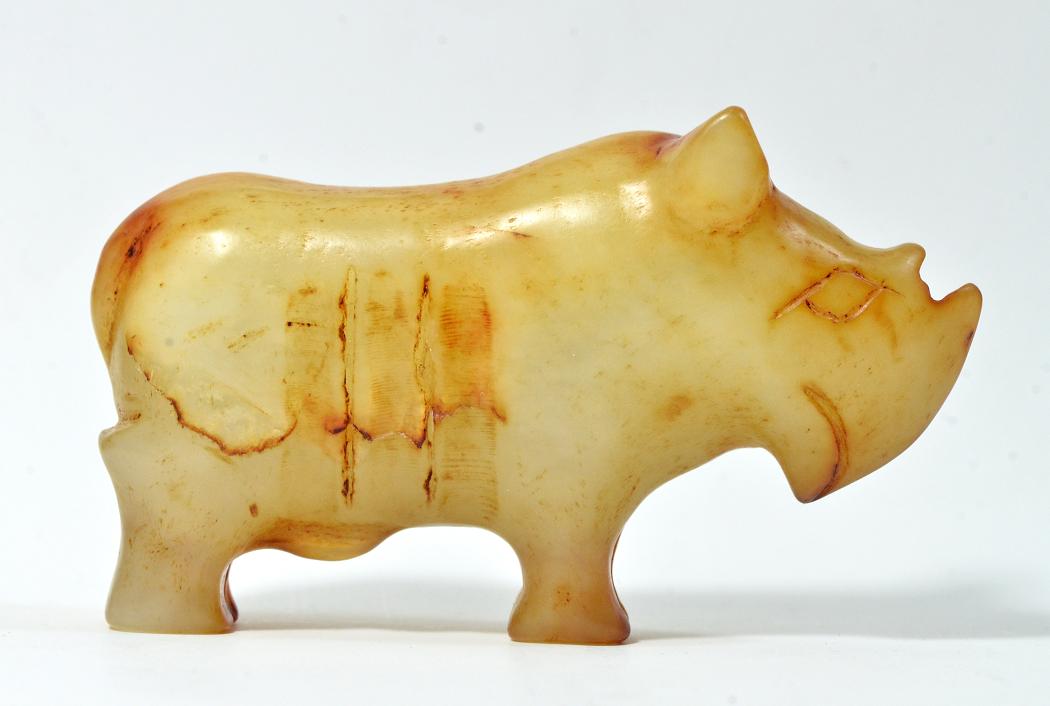 A Rare White Jade of Rhino, Song Dynasty